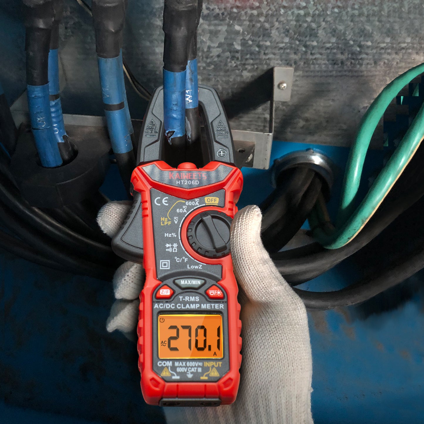 KAIWEETS HT206D digital clamp meter 6000 counts — view 5