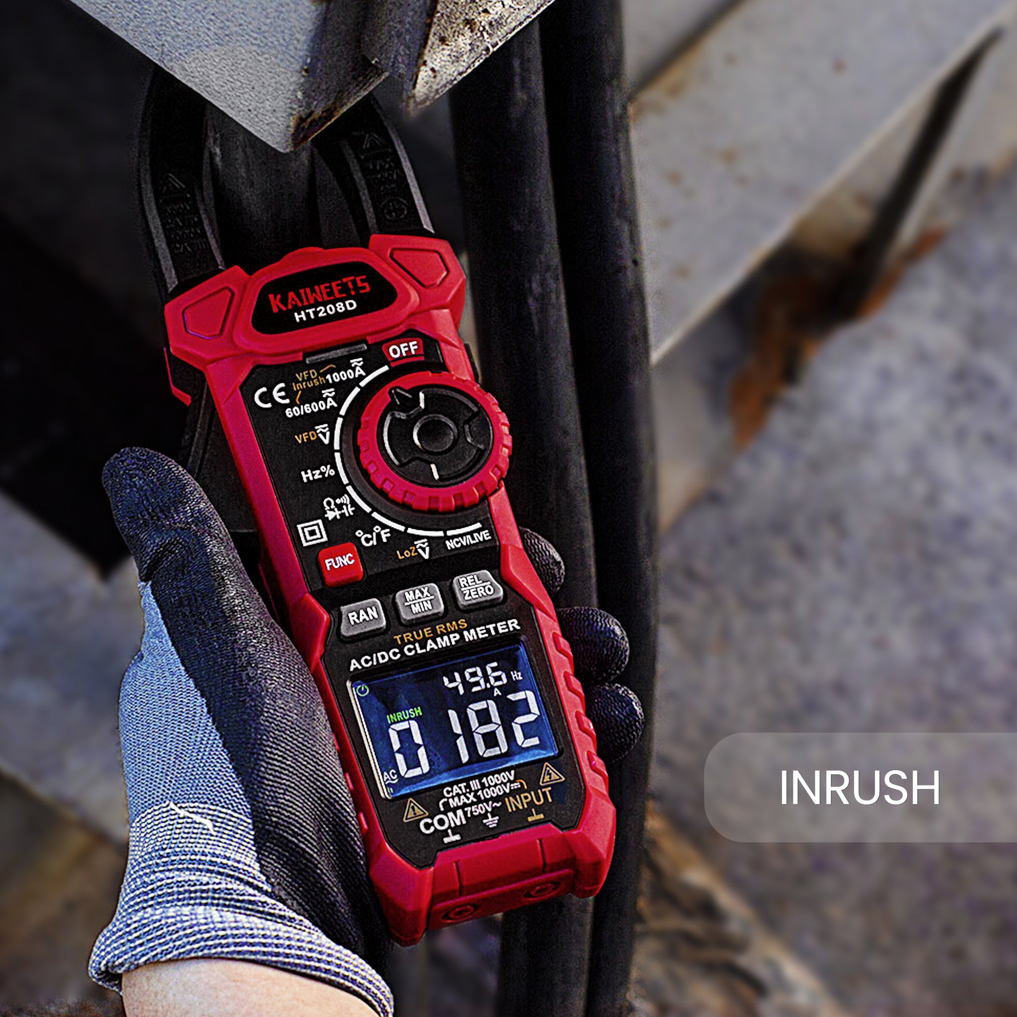 KAIWEETS HT208D Inrush Clamp Meter 1000A — view 4