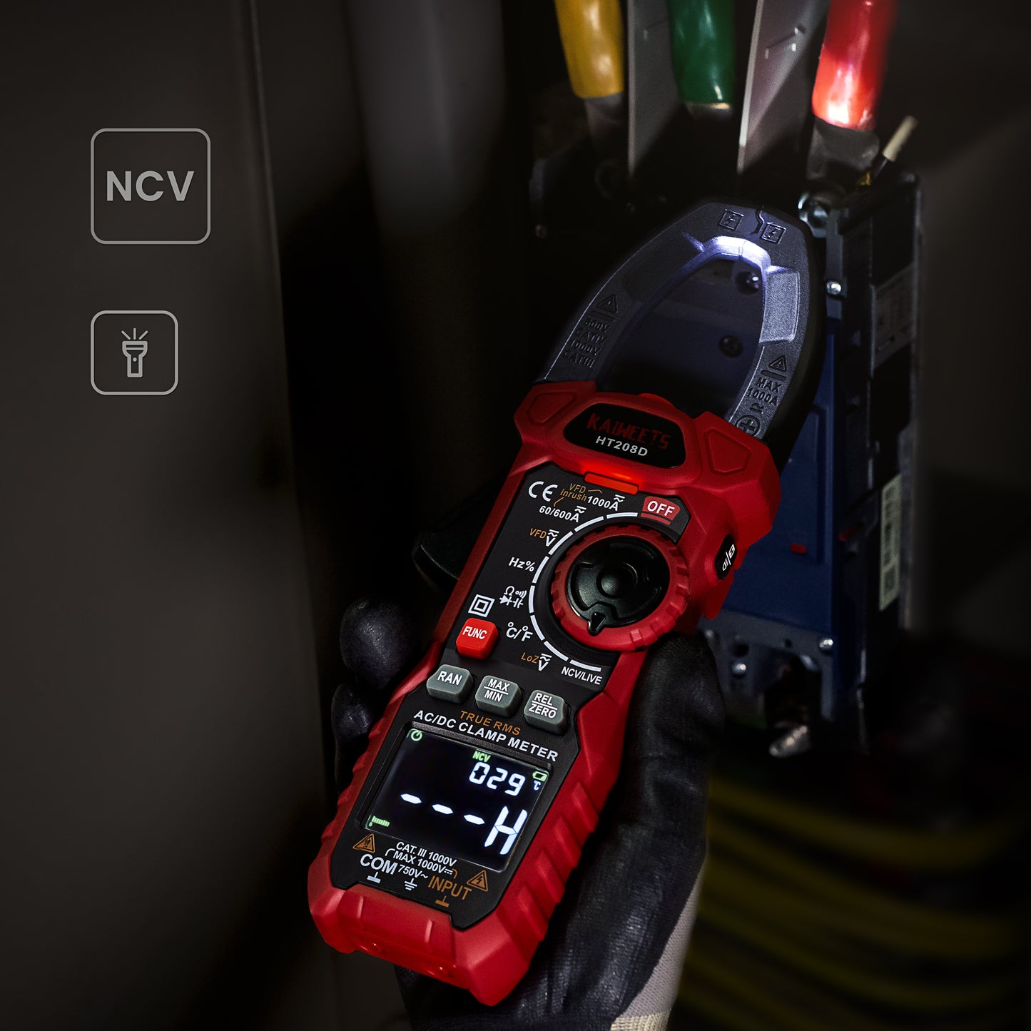 KAIWEETS HT208D Inrush Clamp Meter 1000A — view 5