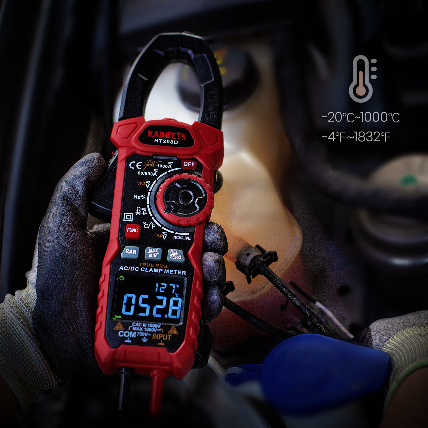 KAIWEETS HT208D Inrush Clamp Meter 1000A — view 6