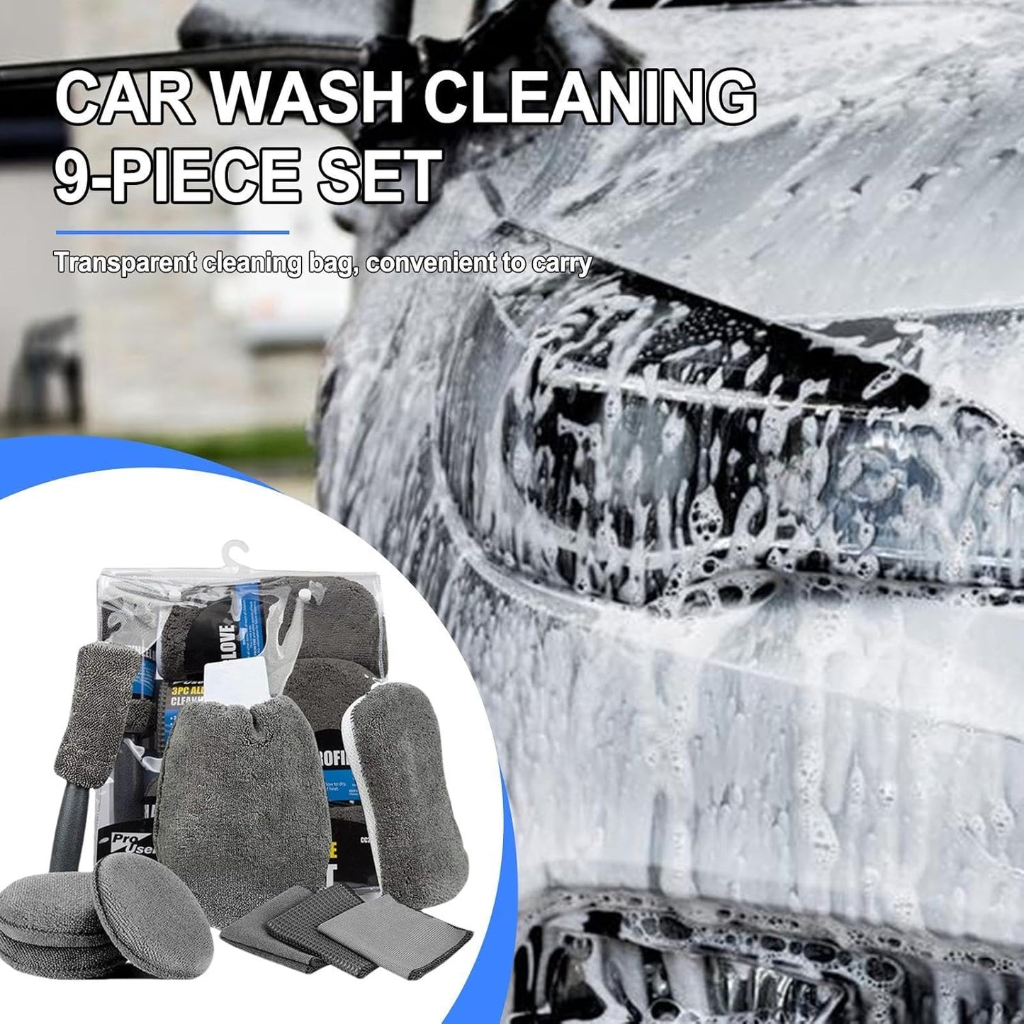 Car Cleaning Sponge Towel Brush Set — view 4
