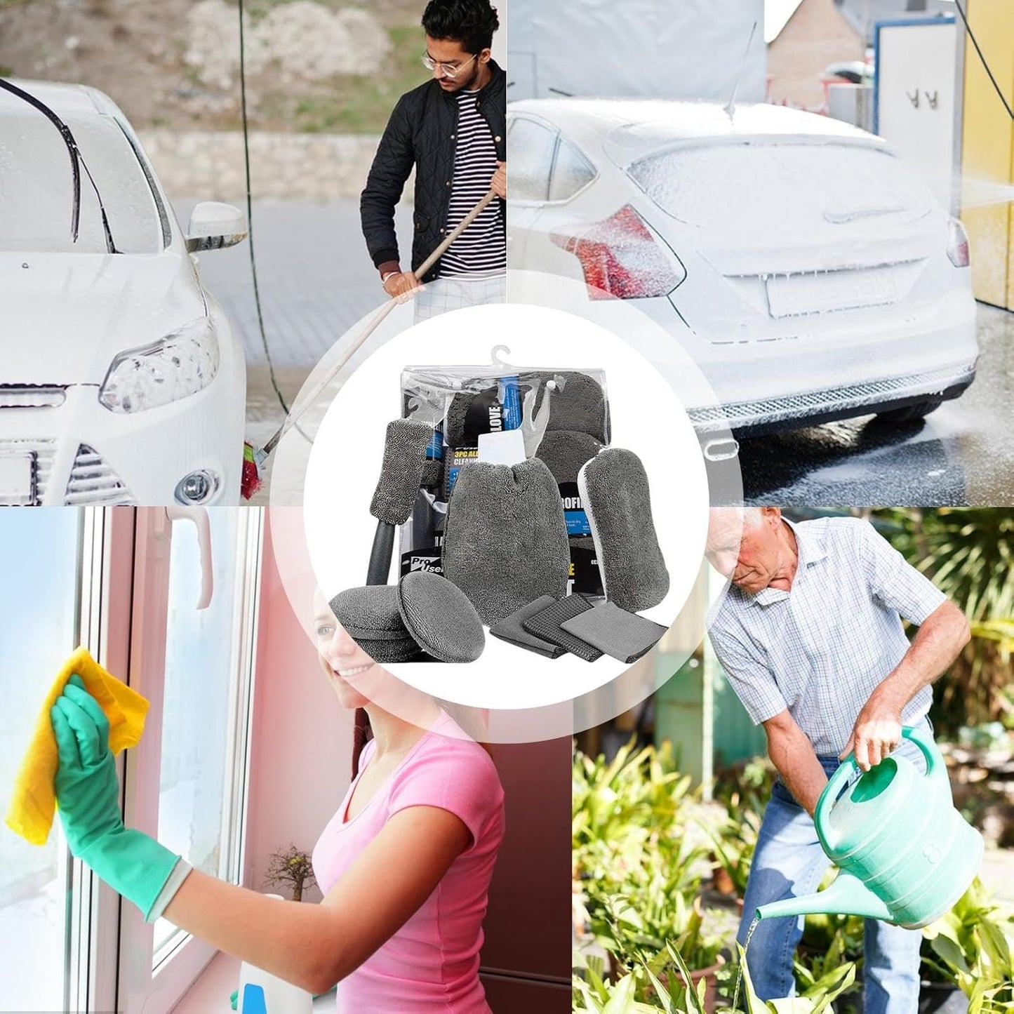 Car Cleaning Sponge Towel Brush Set — view 5