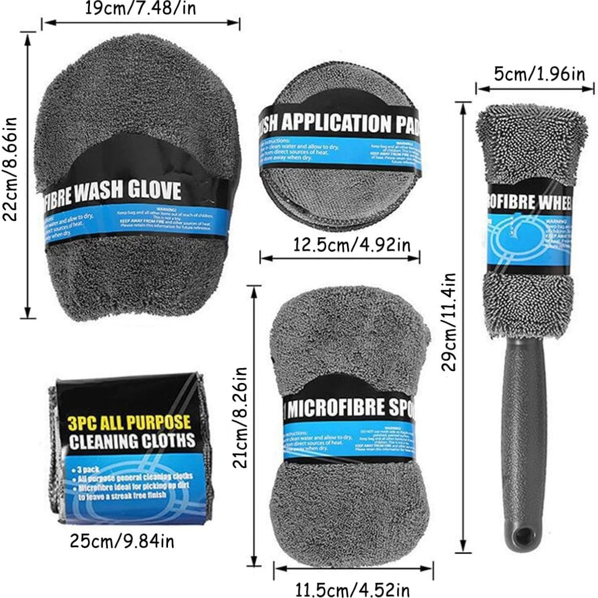 Car Cleaning Sponge Towel Brush Set — view 6