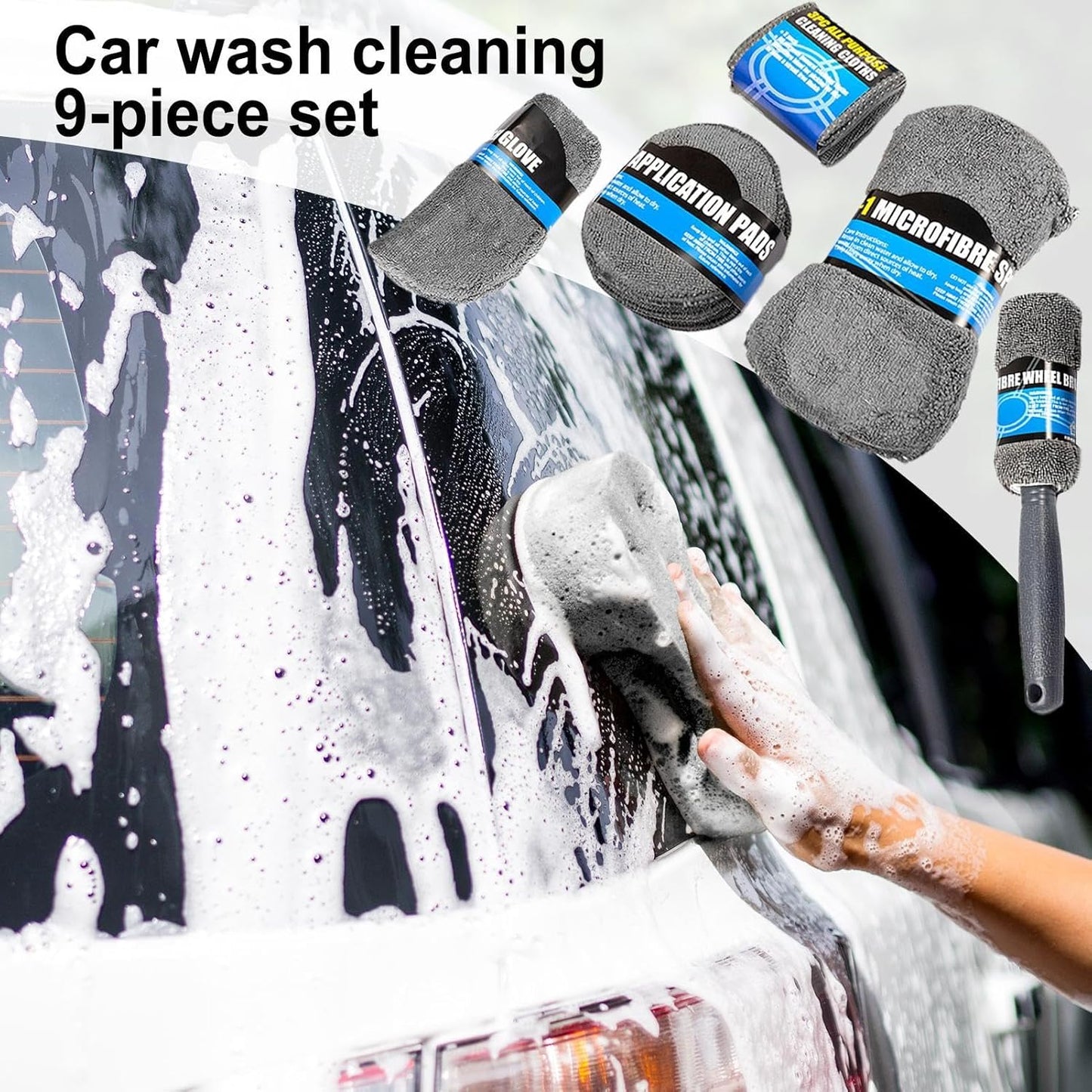 Car Cleaning Sponge Towel Brush Set — view 7