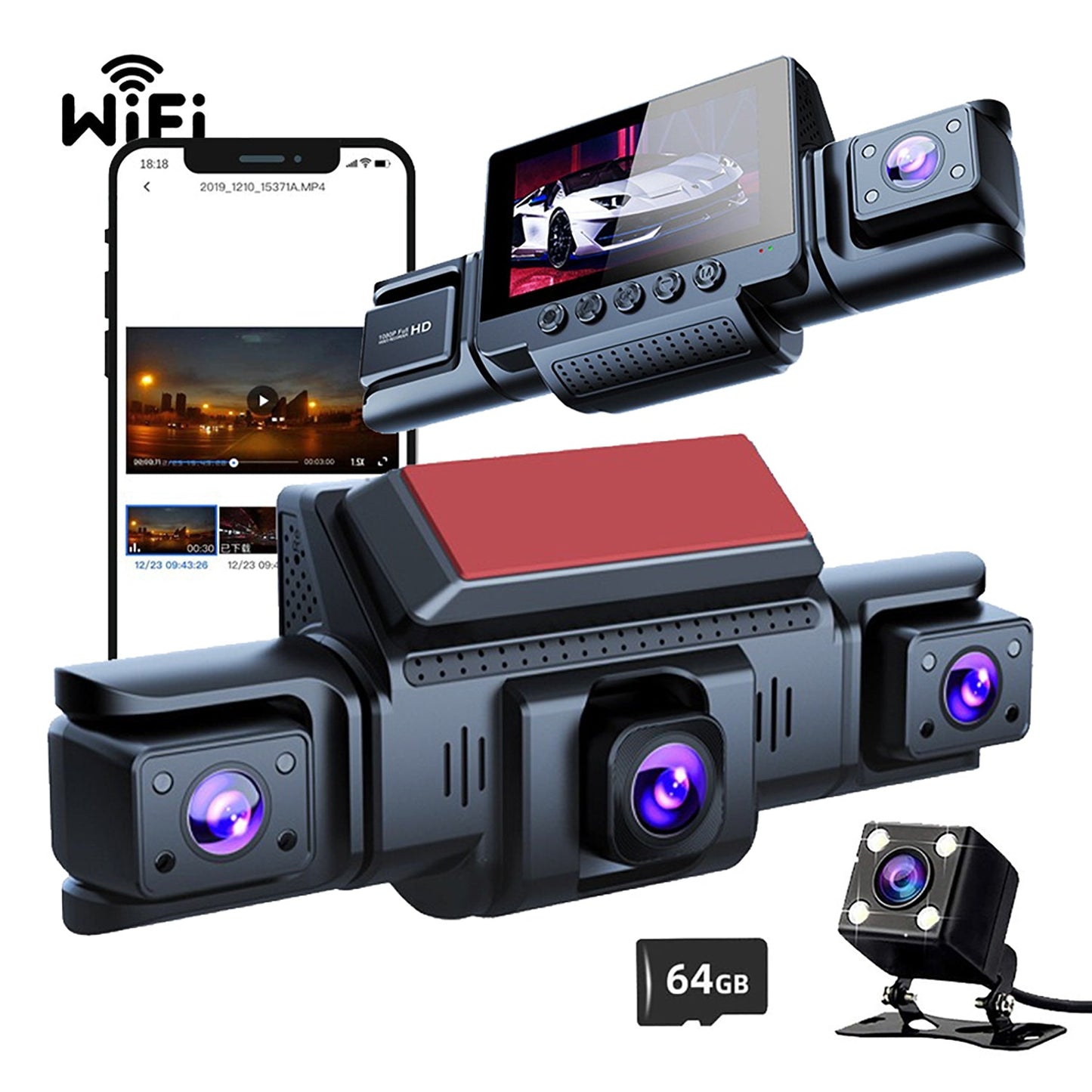4 Channel 5G WiFi Dashcam FHD — view 2