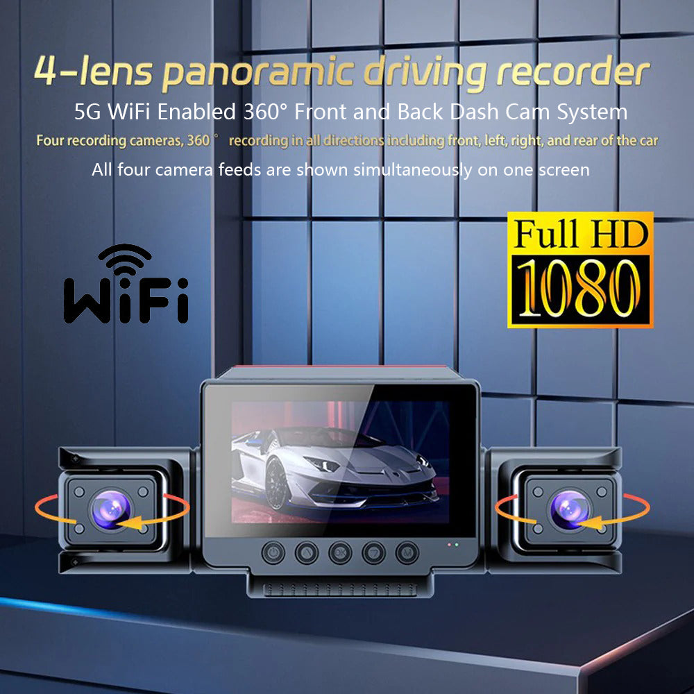 4 Channel 5G WiFi Dashcam FHD — view 3