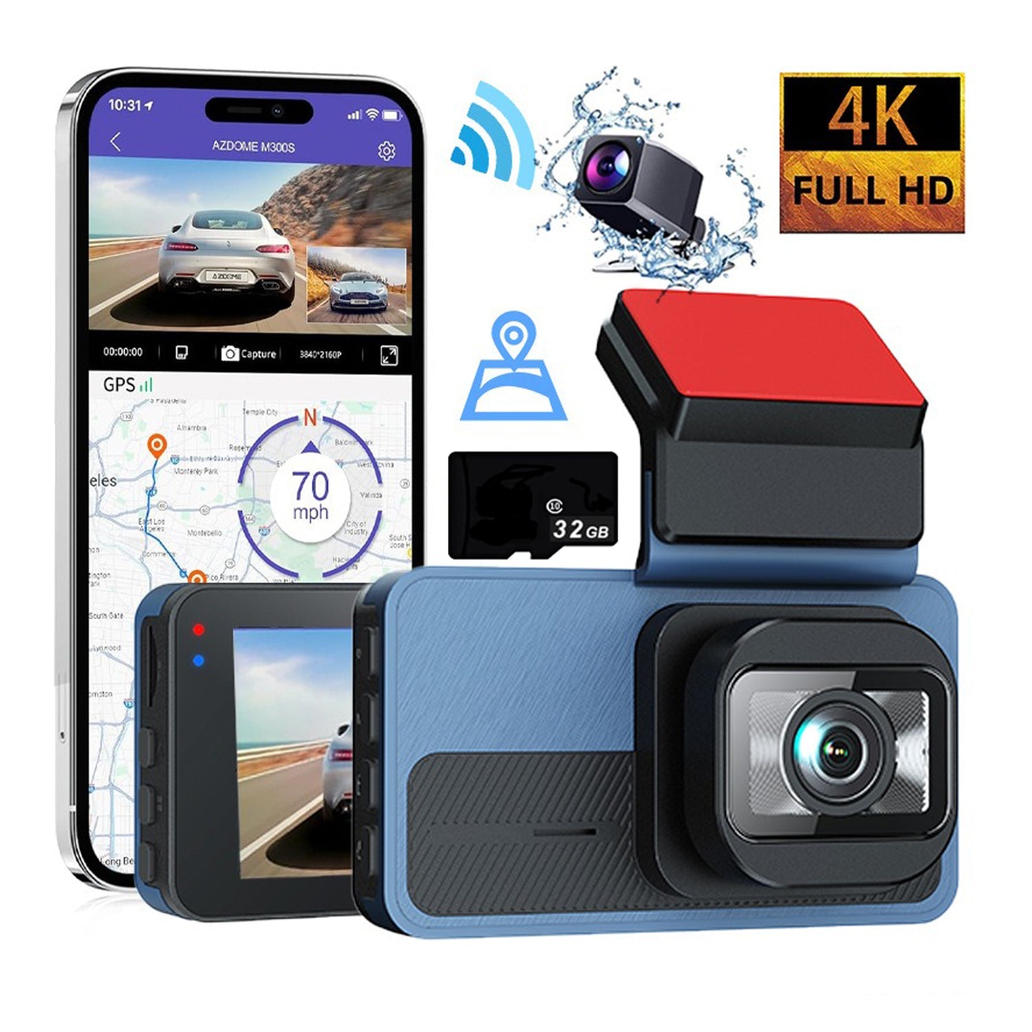 4K+2.5K Dual Dash Cam with — view 2