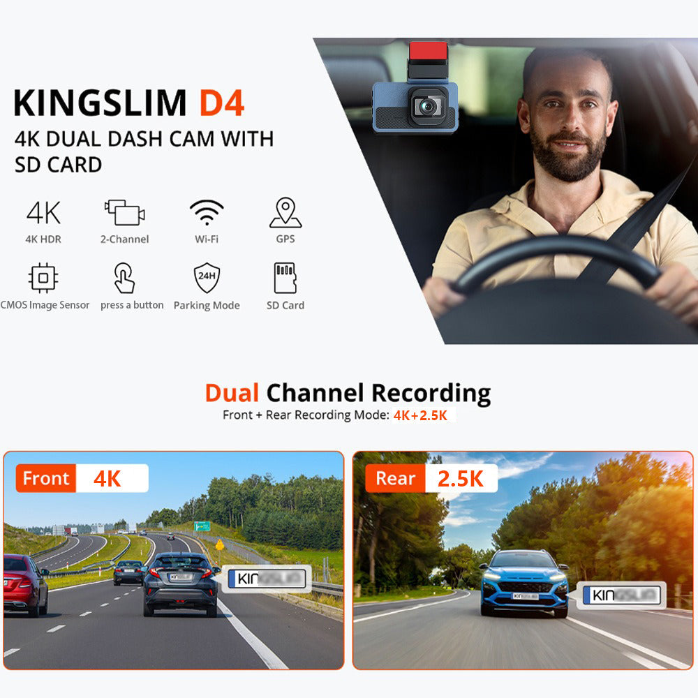 4K+2.5K Dual Dash Cam with — view 8