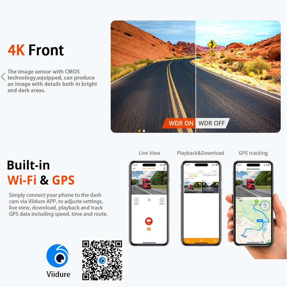 4K+2.5K Dual Dash Cam with — view 10