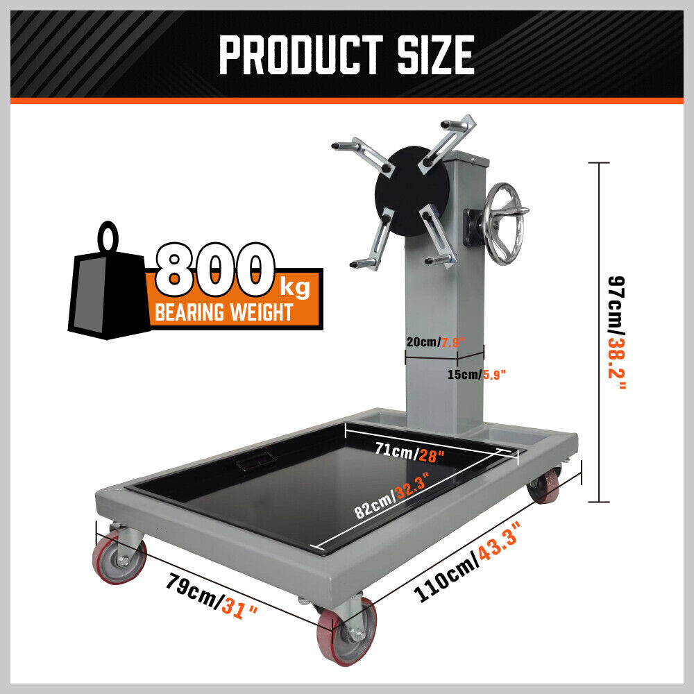 800kg Folding Engine Stand 1763lb Heavy — view 4
