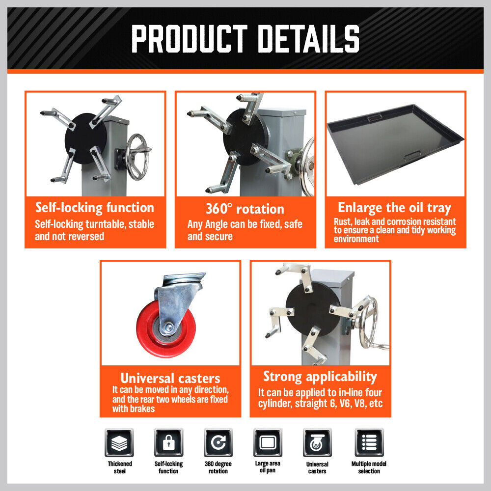 500kg Folding Engine Stand 1100lb Heavy — view 4