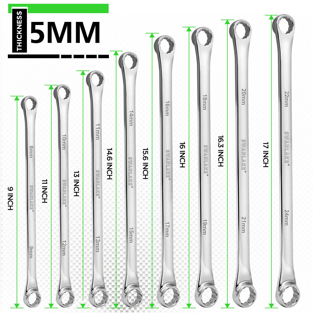 8PC Aviation Spanner Set Extra Long — view 4