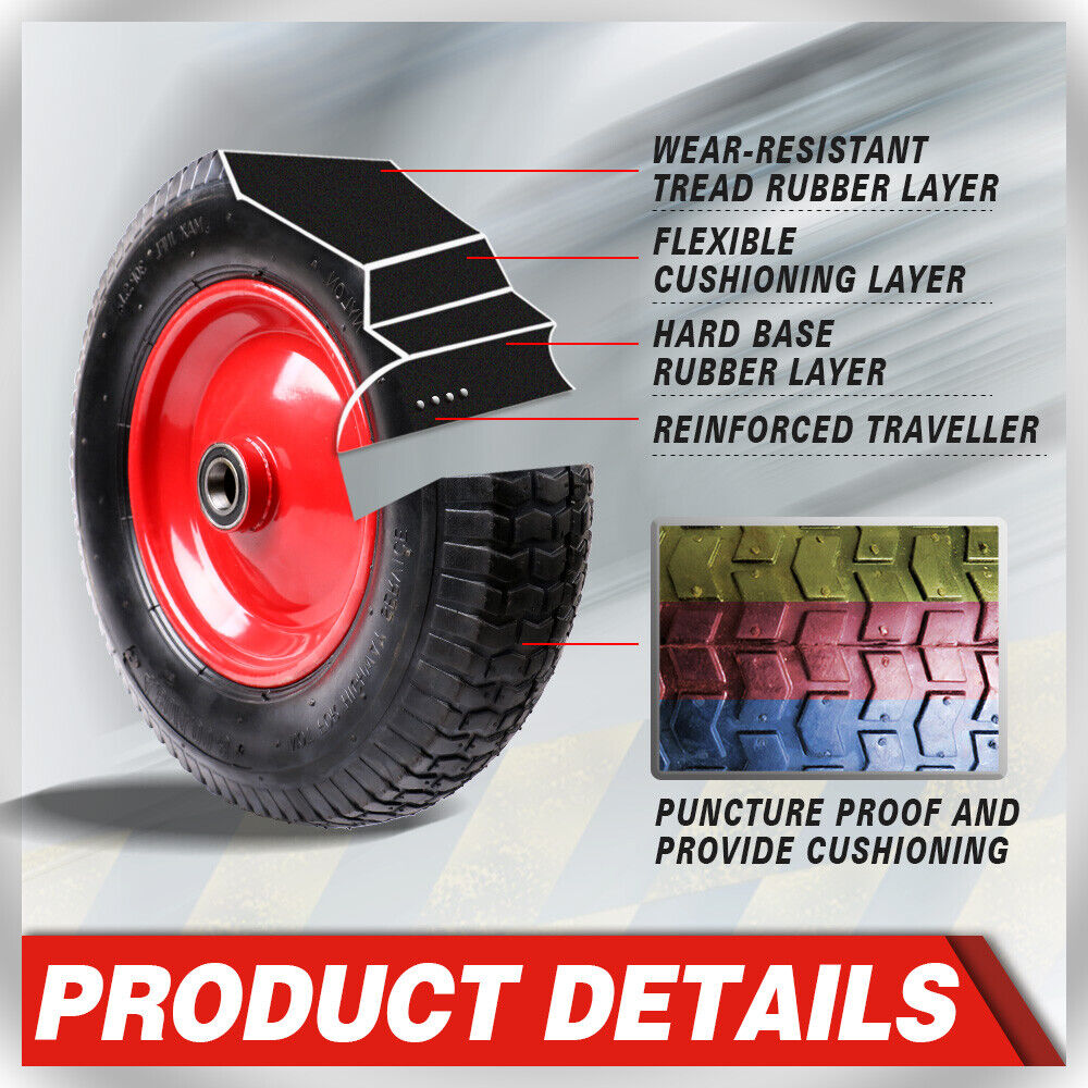 16in Wheelbarrow Trolley Wheel Pneumatic Tyre — view 6