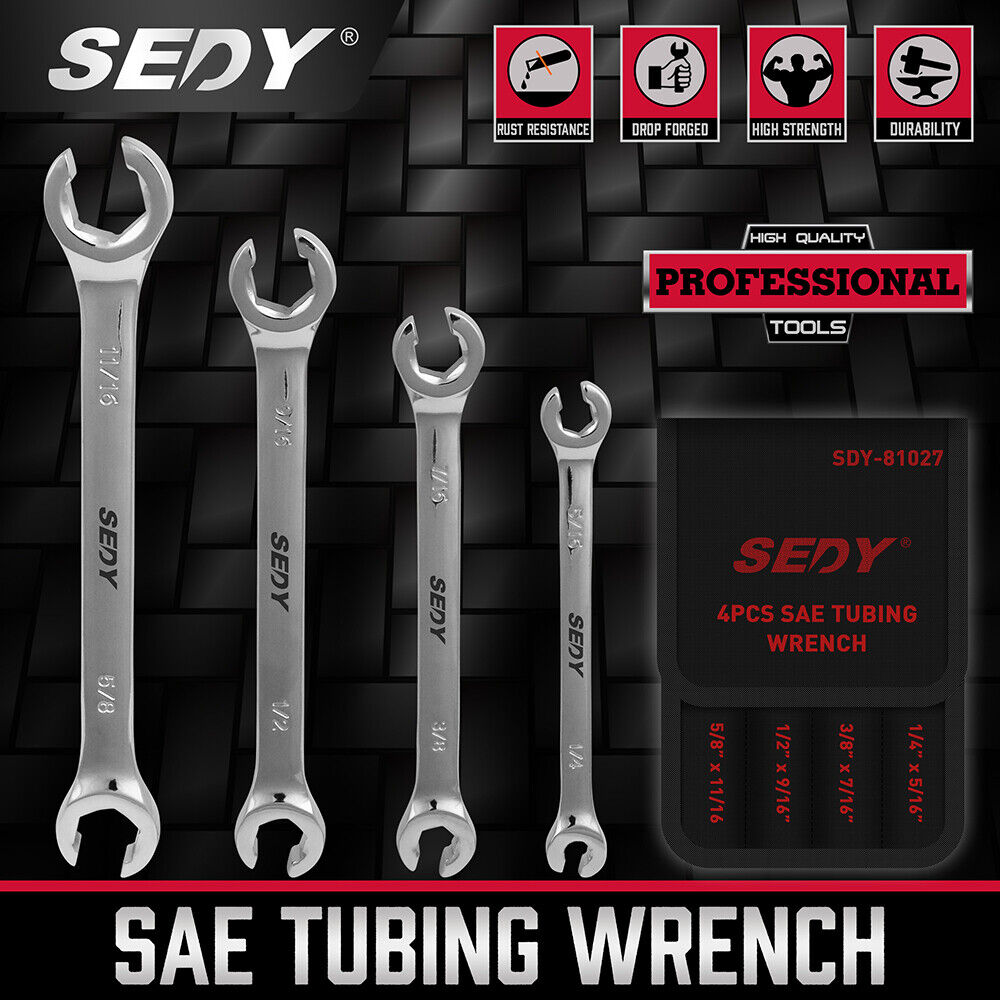 SEDY 4Pc Flare Nut Spanner Set — view 3