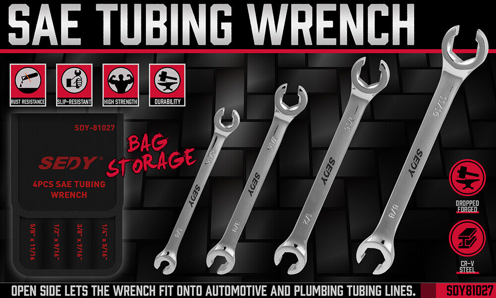 SEDY 4Pc Flare Nut Spanner Set — view 4