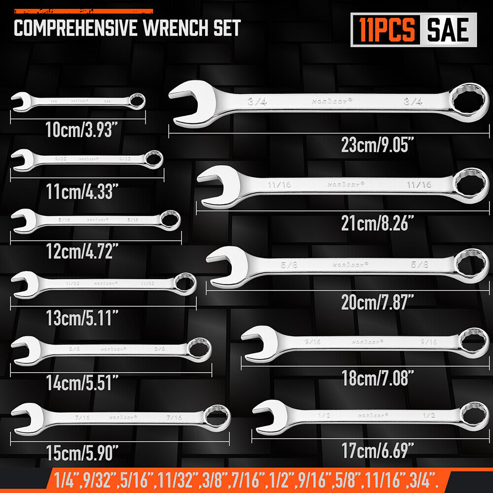 11Pcs Imperial Combination Spanner Ring Open — view 4