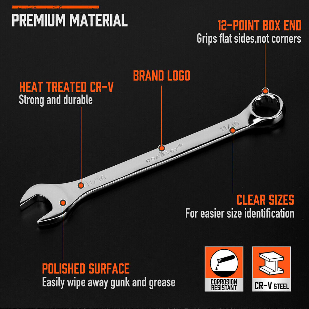 11Pcs Imperial Combination Spanner Ring Open — view 7