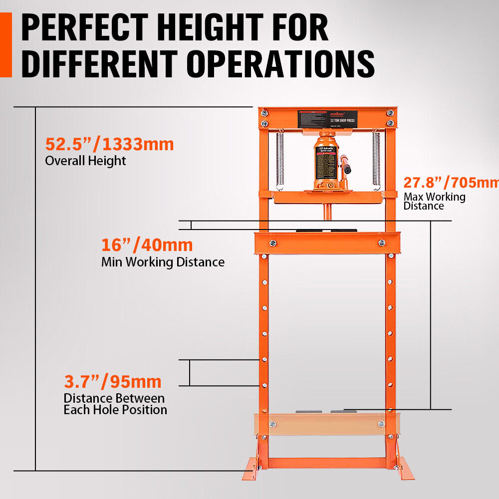 HORUSDY 12T Hydraulic Shop Press Bending — view 7