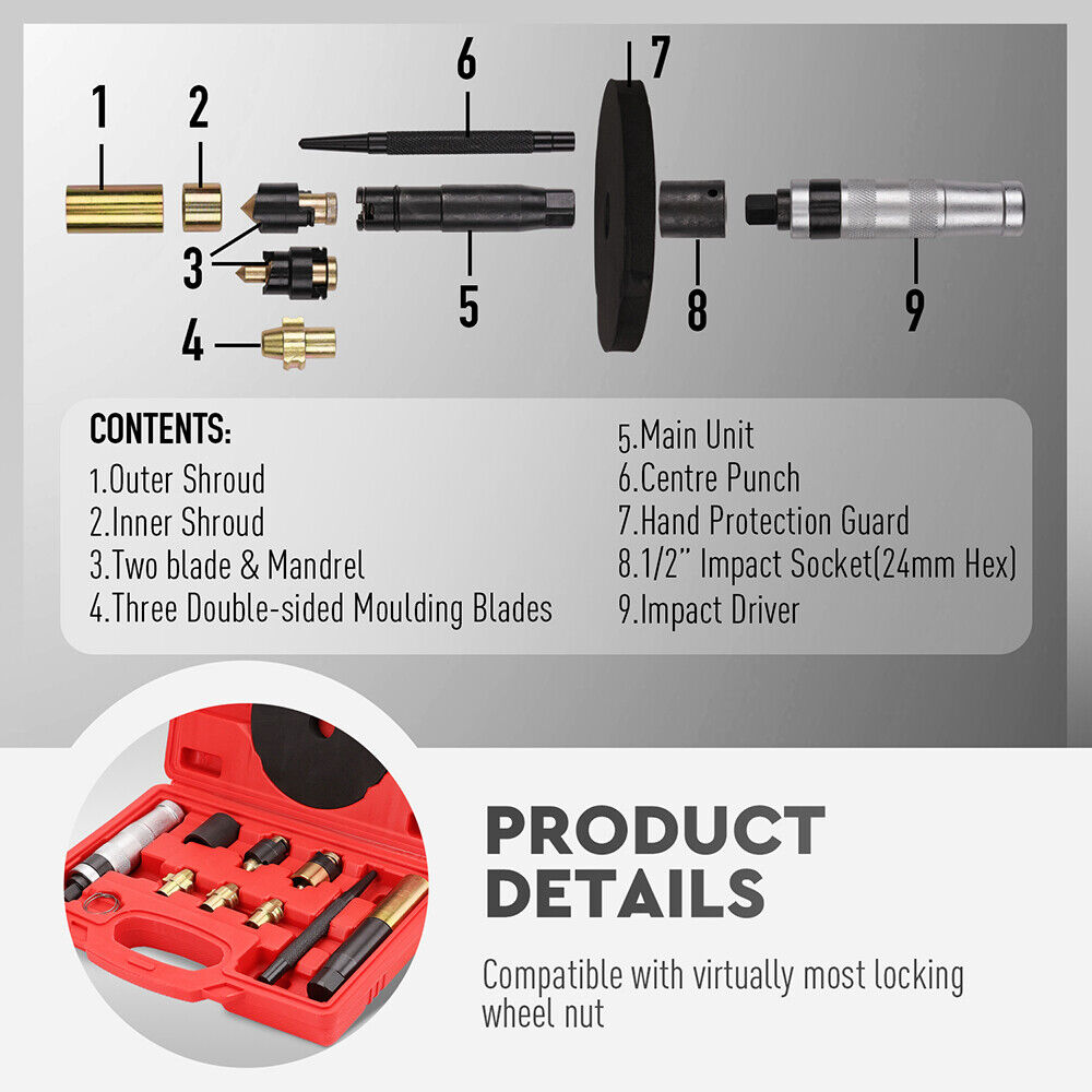 SEDY 10Pc Wheel Lock Removal Tool — view 7