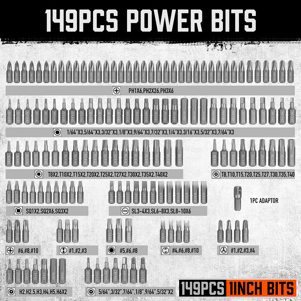219-Piece Combination Security Bit Set Screwdriver — view 6