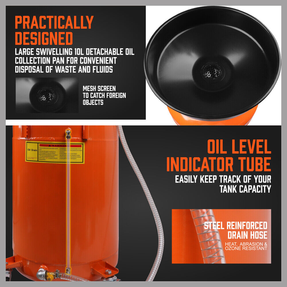 HORUSDY 80L Pneumatic Waste Oil Drainer — view 7