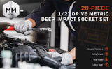 19pc Deep Impact Socket Set 1/2in — view 3