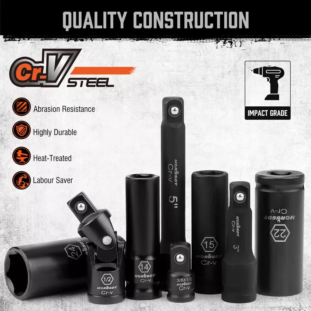 19pc Deep Impact Socket Set 1/2in — view 7