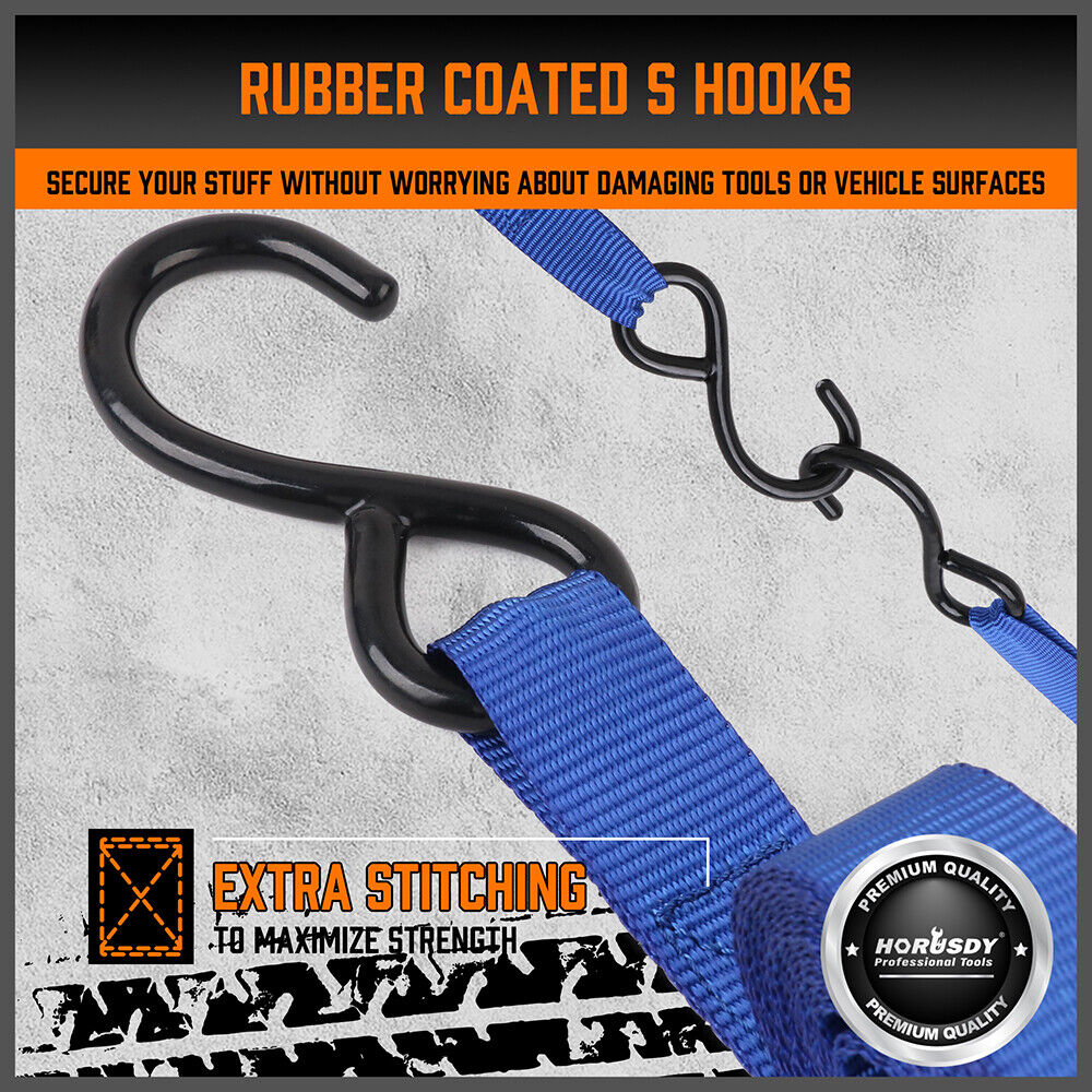 10Pcs Ratchet Tie Down Straps 997KG — view 4