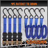 10Pcs Ratchet Tie Down Straps 997KG — view 5