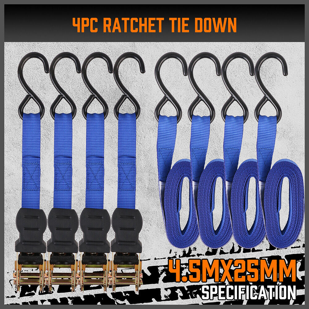 10Pcs Ratchet Tie Down Straps 997KG — view 5