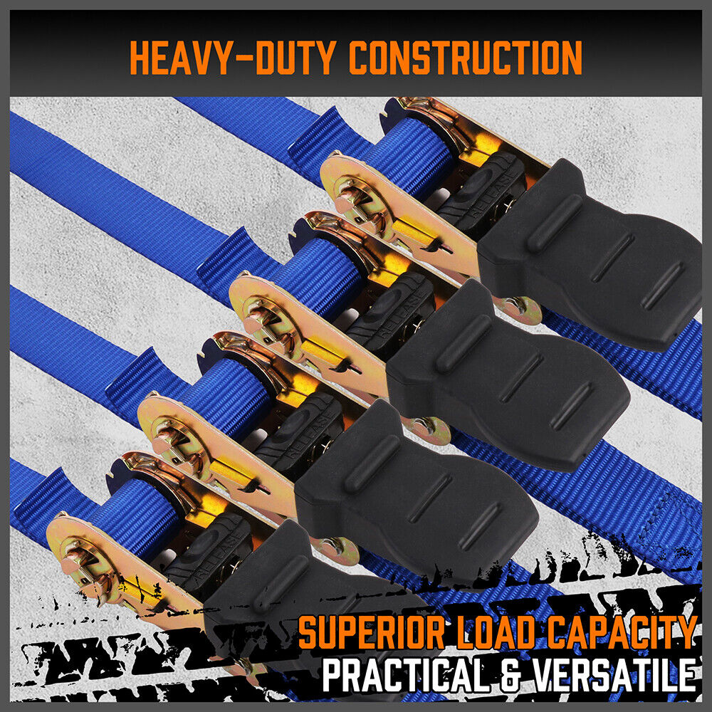 10Pcs Ratchet Tie Down Straps 997KG — view 6