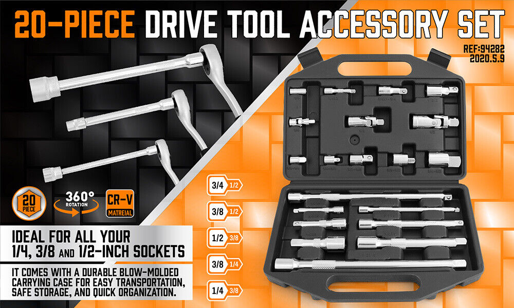 20pc socket extension and adaptor set — view 3