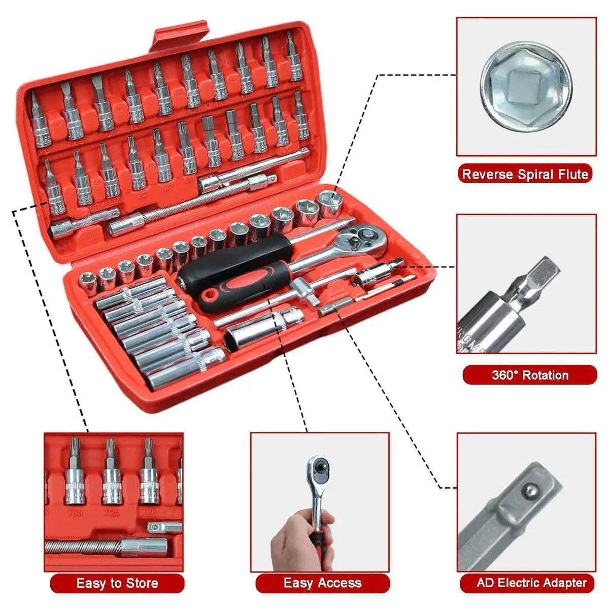 53PCS Metric Deep Socket Set — view 9
