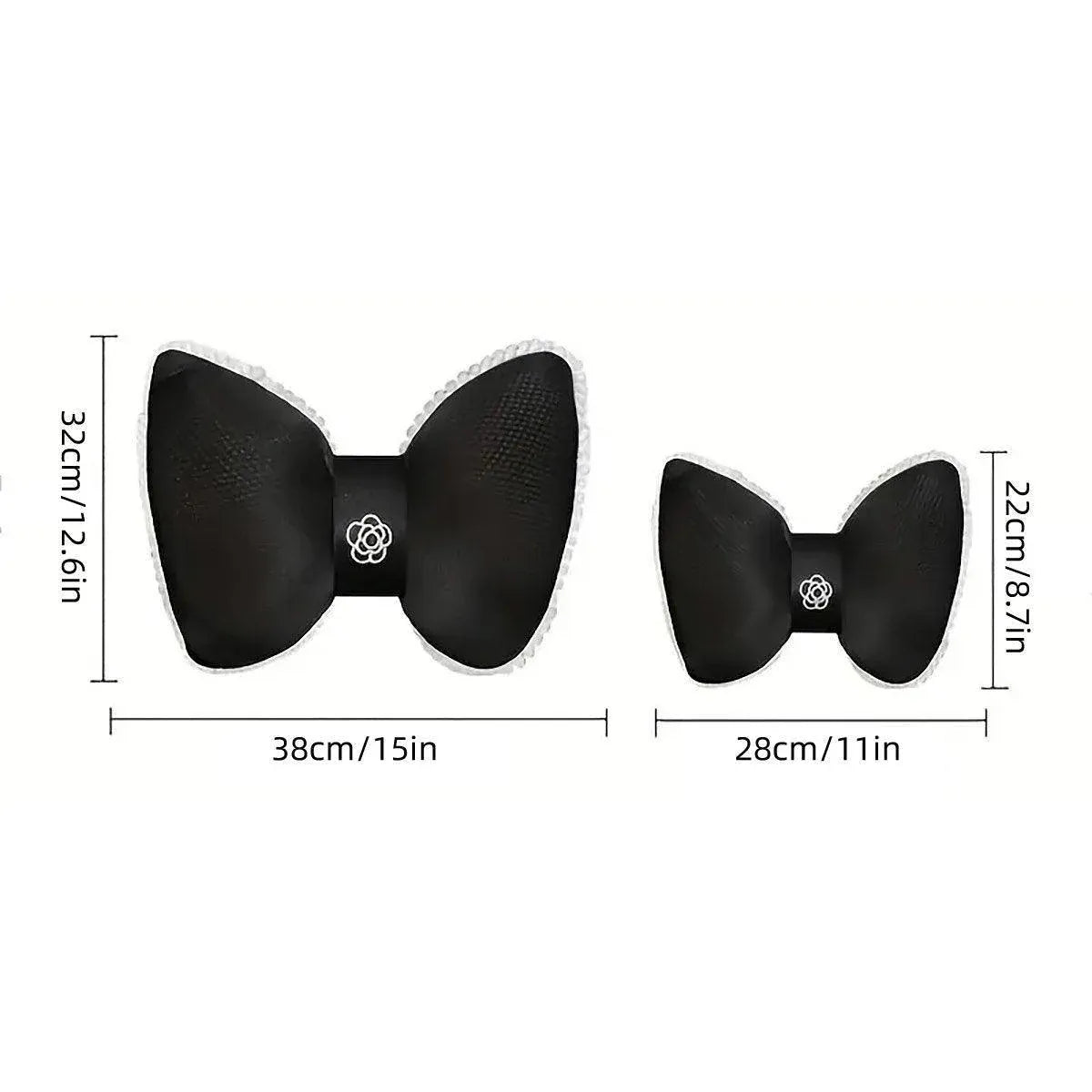 Black Bowknot Plush Car Neck — view 5