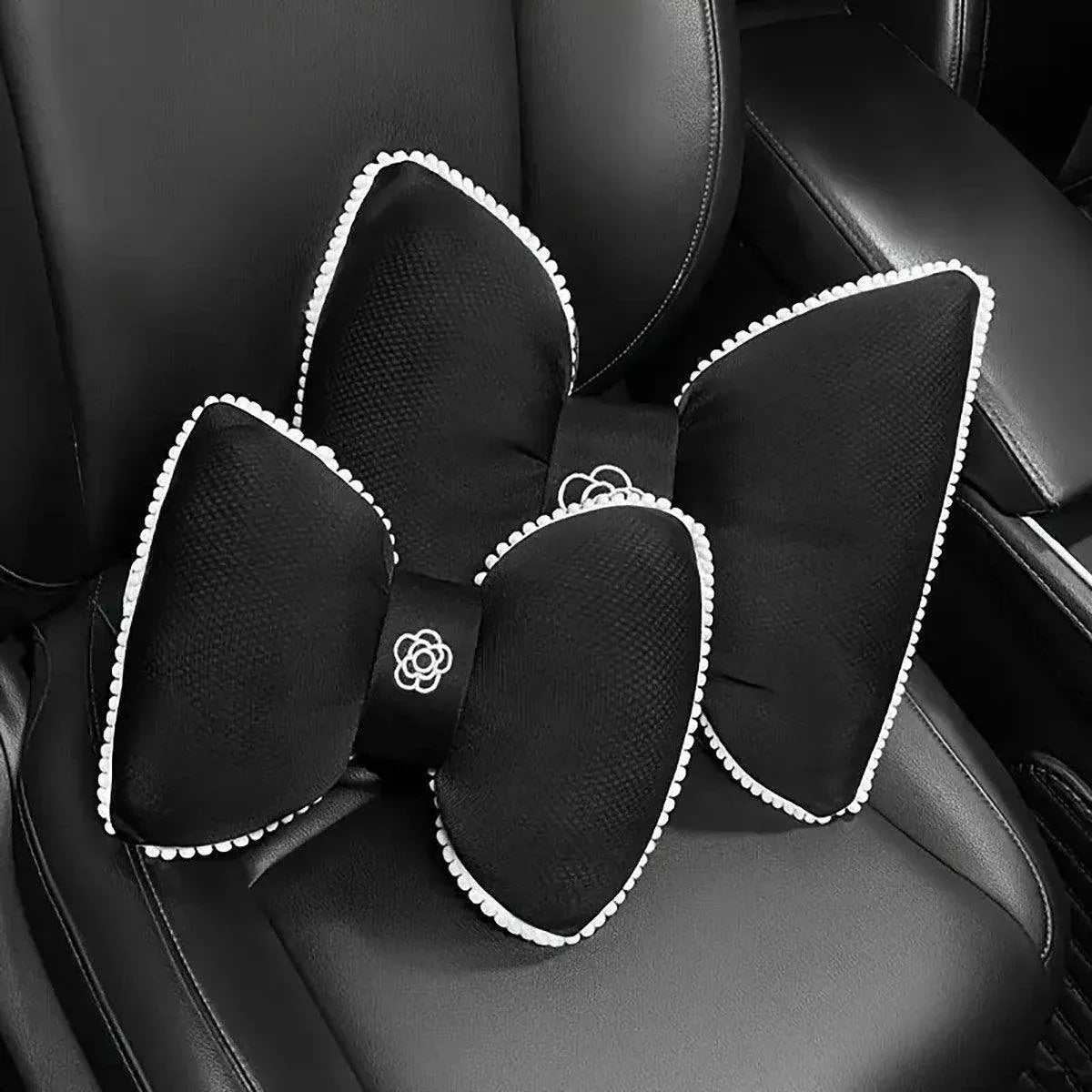 Black Bowknot Plush Car Neck — view 6