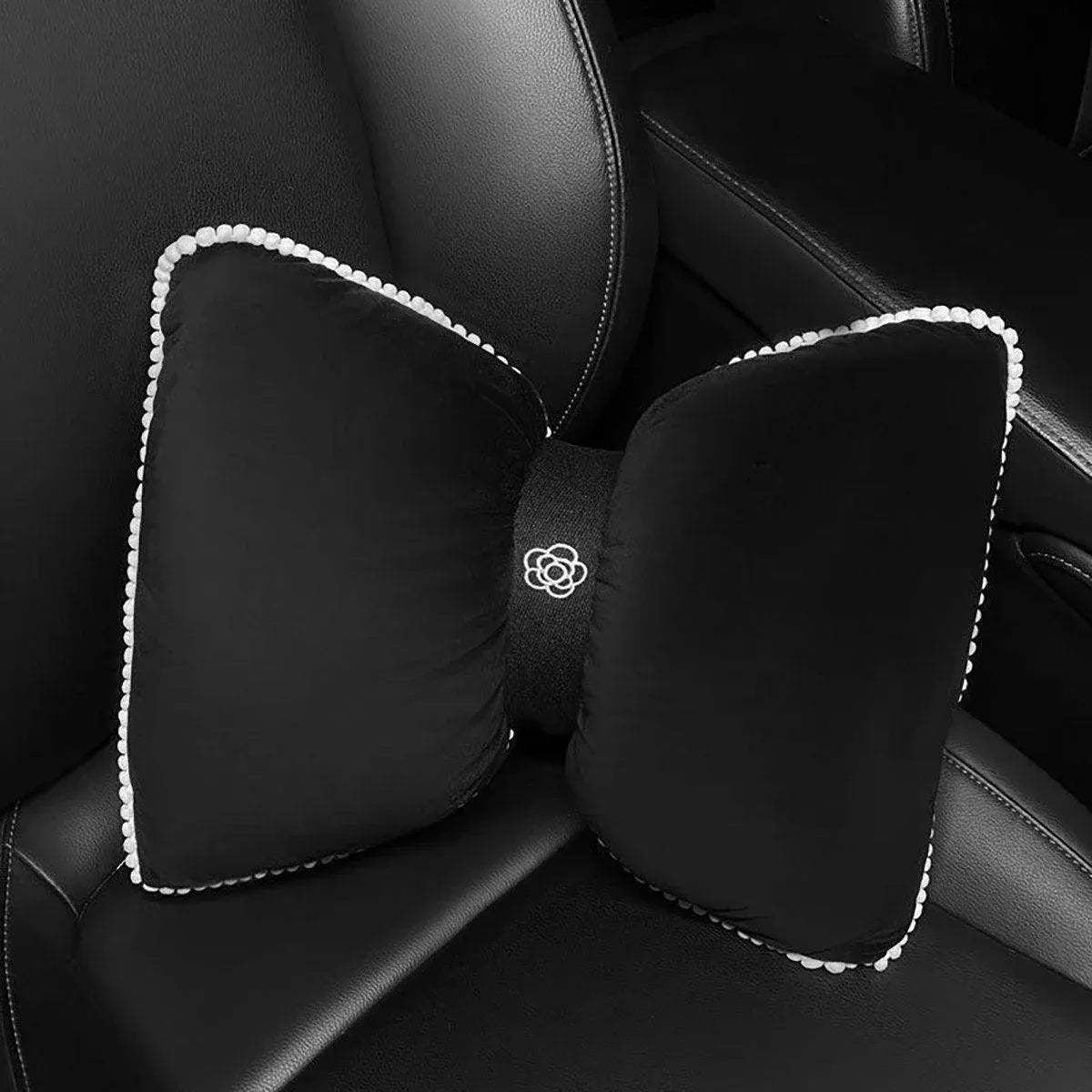 Black Bowknot Plush Car Neck — view 8