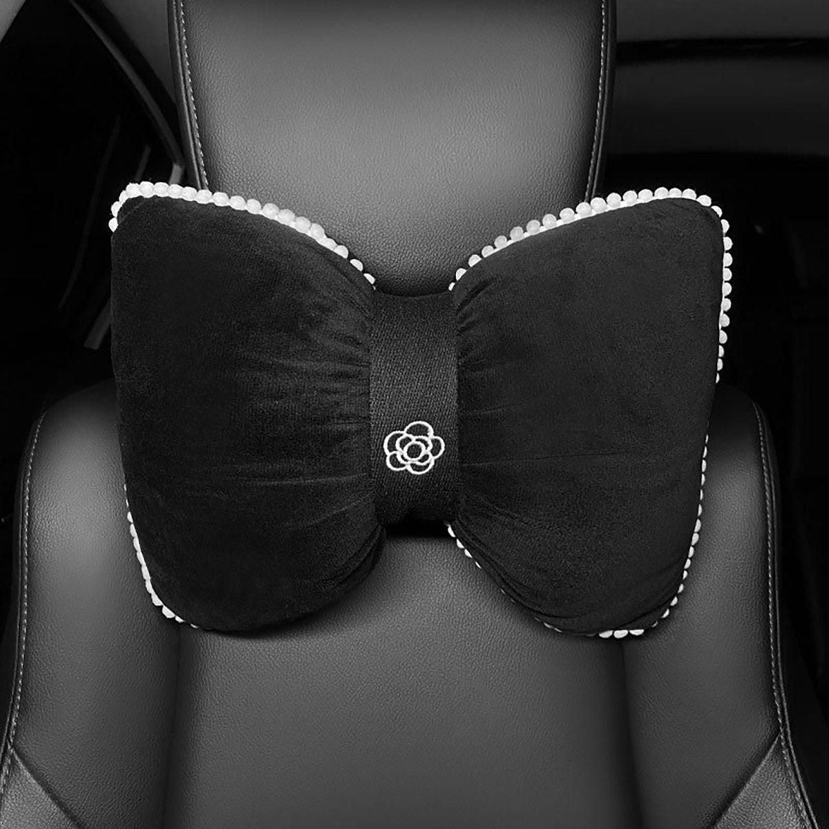 Black Bowknot Plush Car Neck — view 10