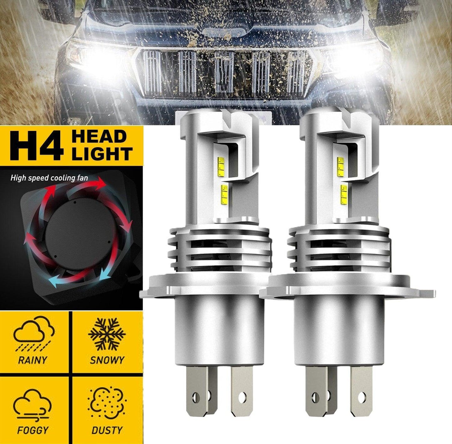 2 Pack H4 LED Headlight — view 3