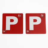 2x Red P Plates Suction Probationary — view 3