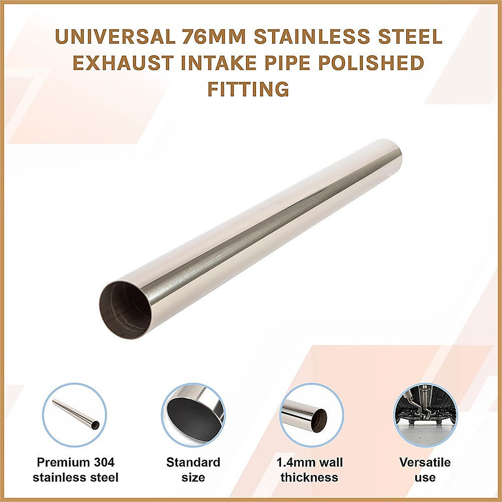 Universal 76mm Stainless Steel Exhaust — view 4