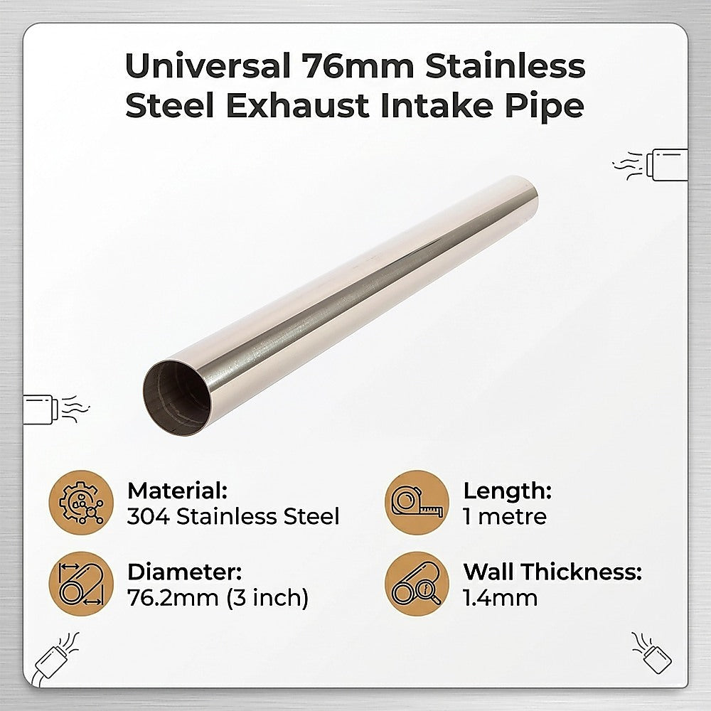 Universal 76mm Stainless Steel Exhaust — view 10