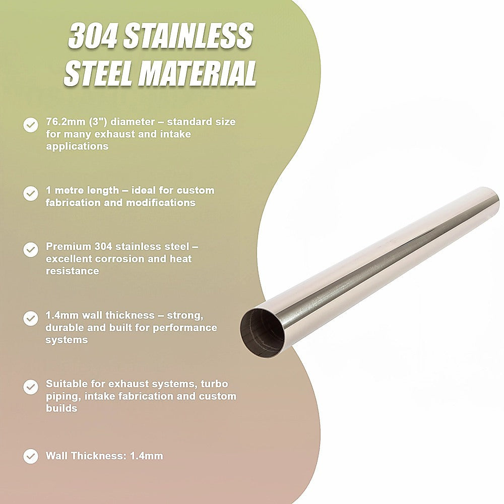 Universal 76mm Stainless Steel Exhaust — view 12