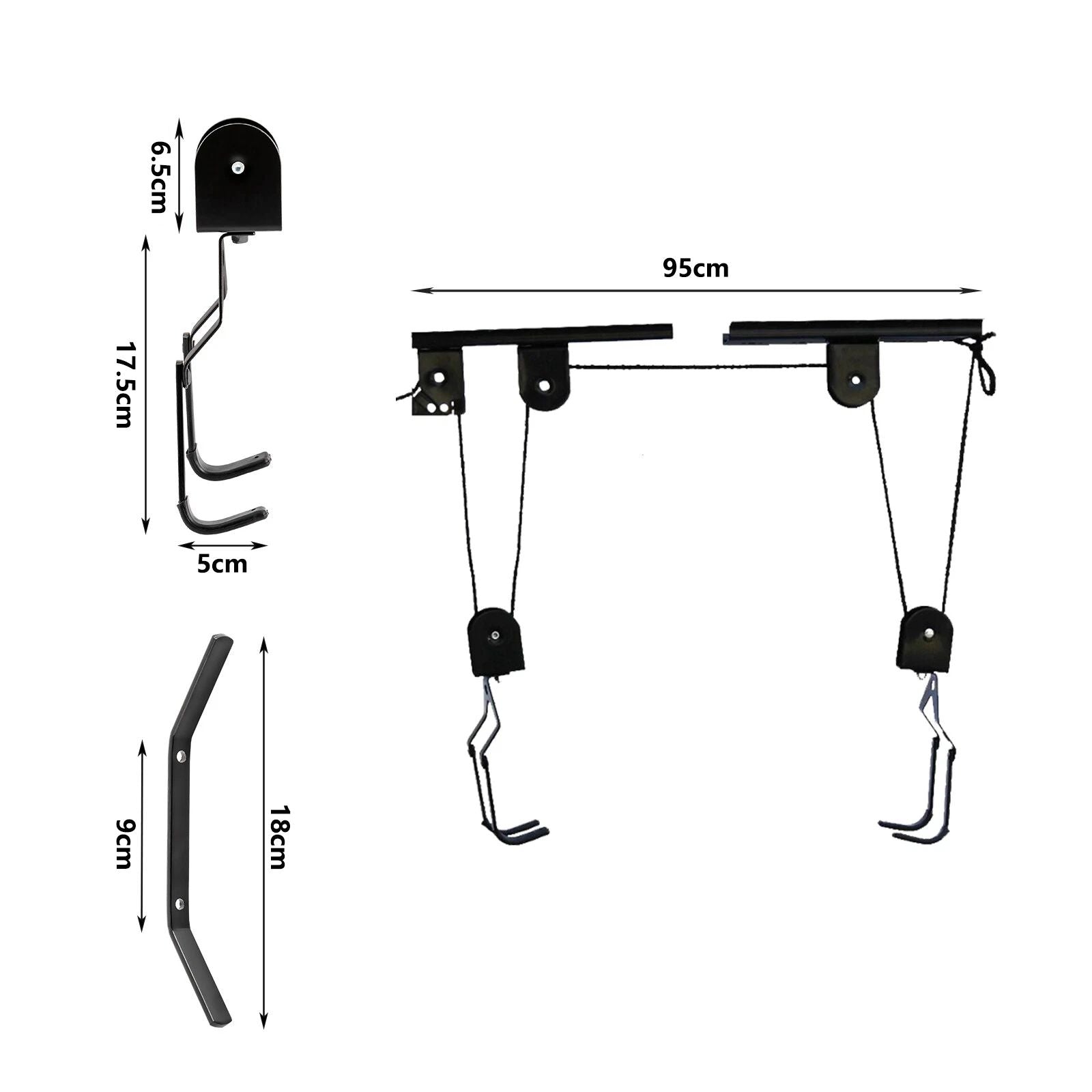 Heavy duty bike hoist pulley lift — view 12
