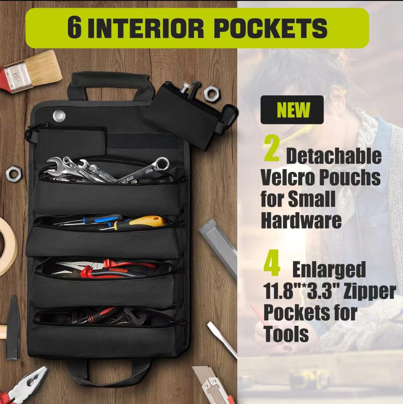 Car Tool Roll-Up Bag Portable Electrician — view 2