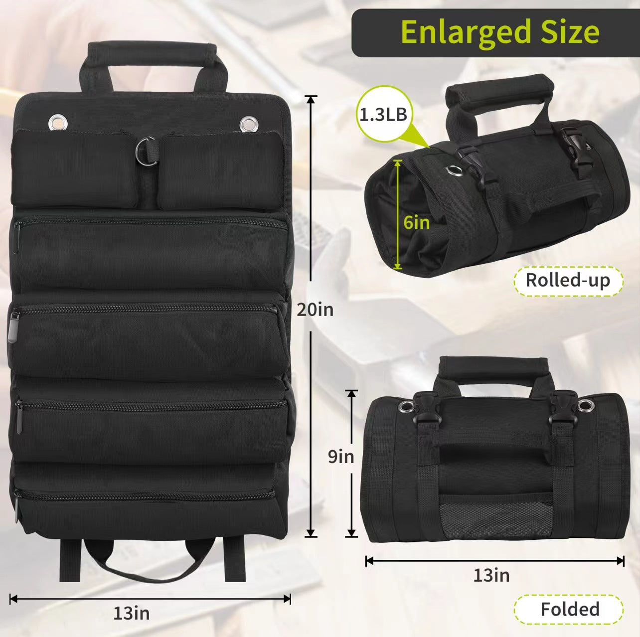 Car Tool Roll-Up Bag Portable Electrician — view 6
