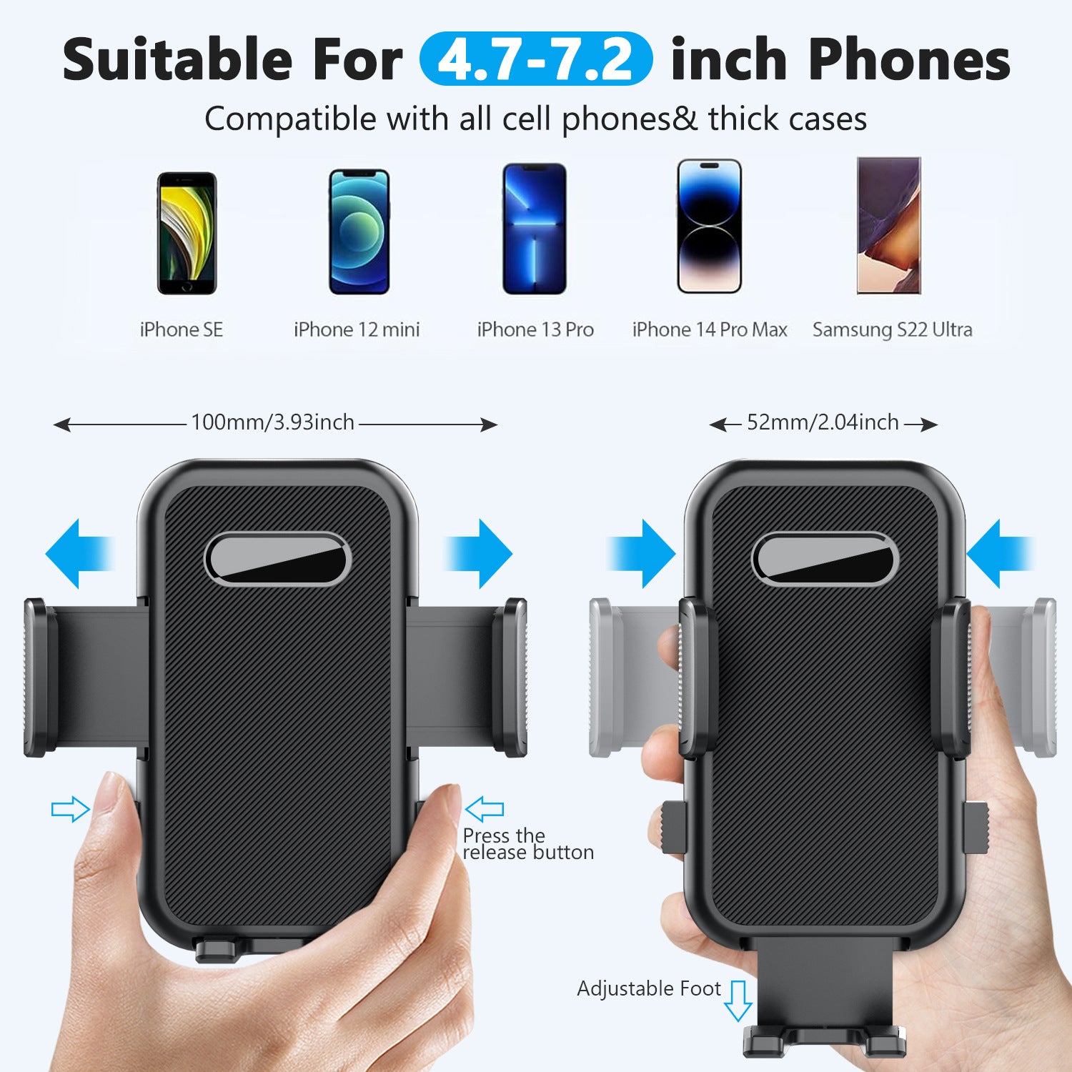 Adjustable Car Phone Holder Universal Suction — view 3