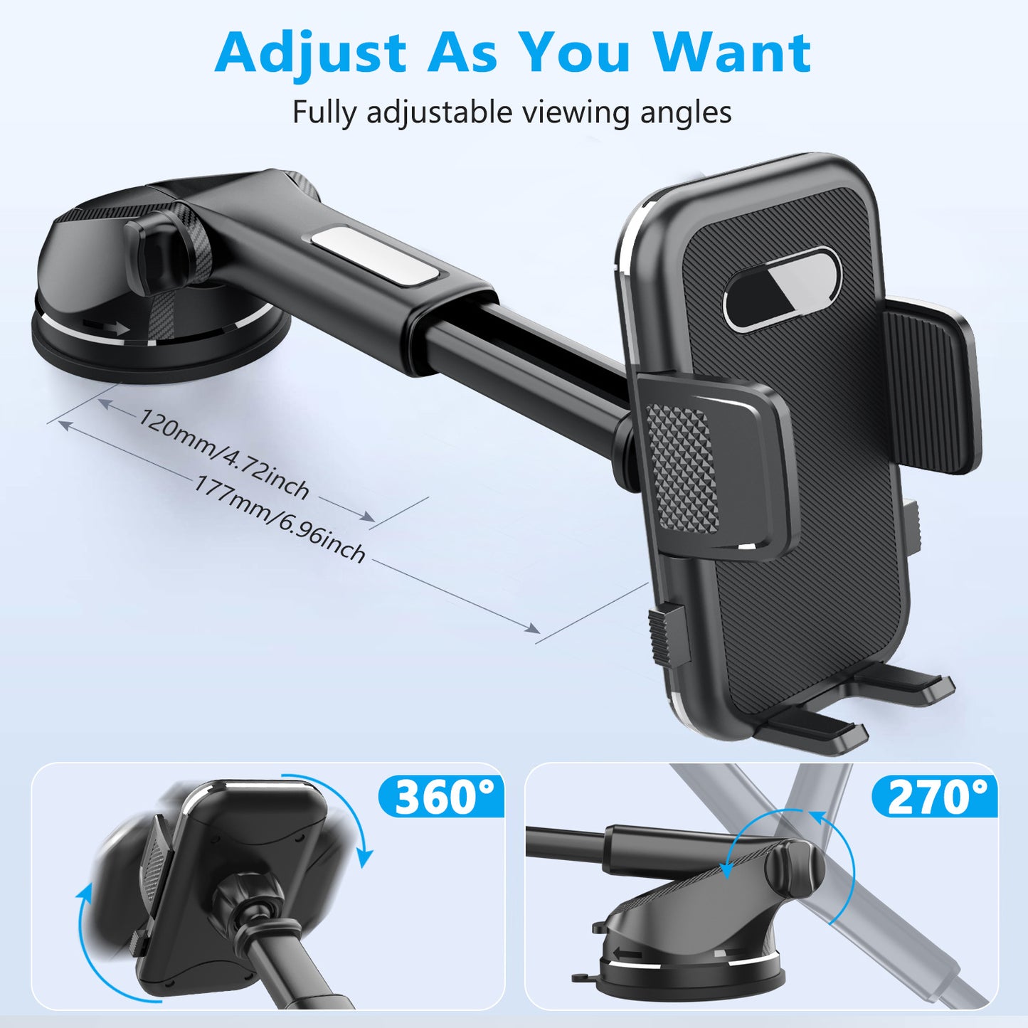 Adjustable Car Phone Holder Universal Suction — view 6