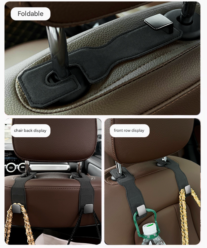 Black Premium PU Leather Car Headrest — view 5