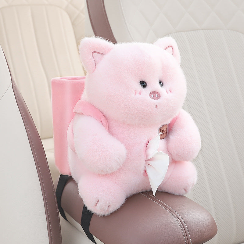Plush Car Tissue Holder with Storage — view 2