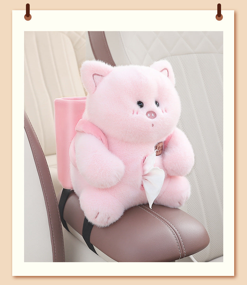 Plush Car Tissue Holder with Storage — view 6
